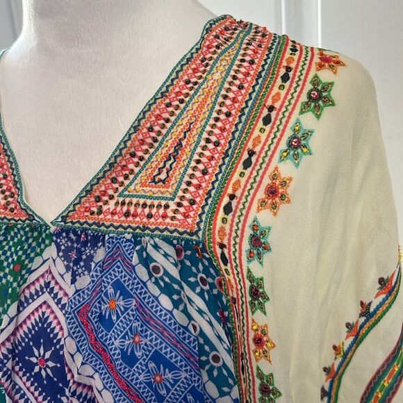 Anthropologie Tanvi Kedia Veena Beaded Caftan Kimono Small Boho - Picture 5 of 8